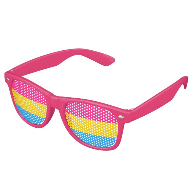 Pansexual Pride Flag Retro Sunglasses (Angled)