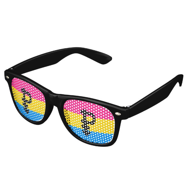 Pansexual Pride Flag Retro Sunglasses (Angled)
