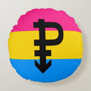 Pansexual Pride Flag Round Cushion