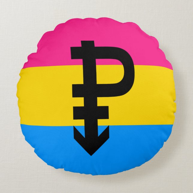 Pansexual Pride Flag Round Cushion (Front)