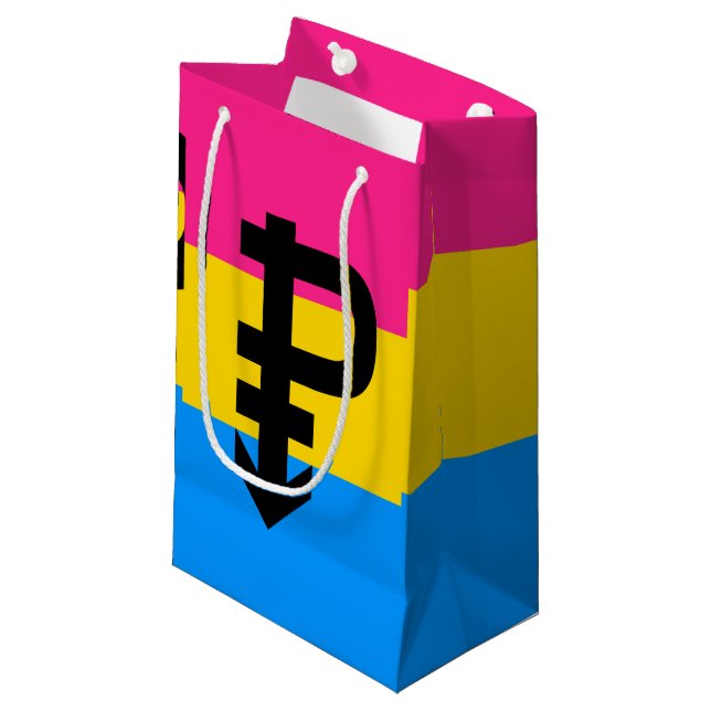 Pansexual Pride Flag Small Gift Bag (Front Angled)