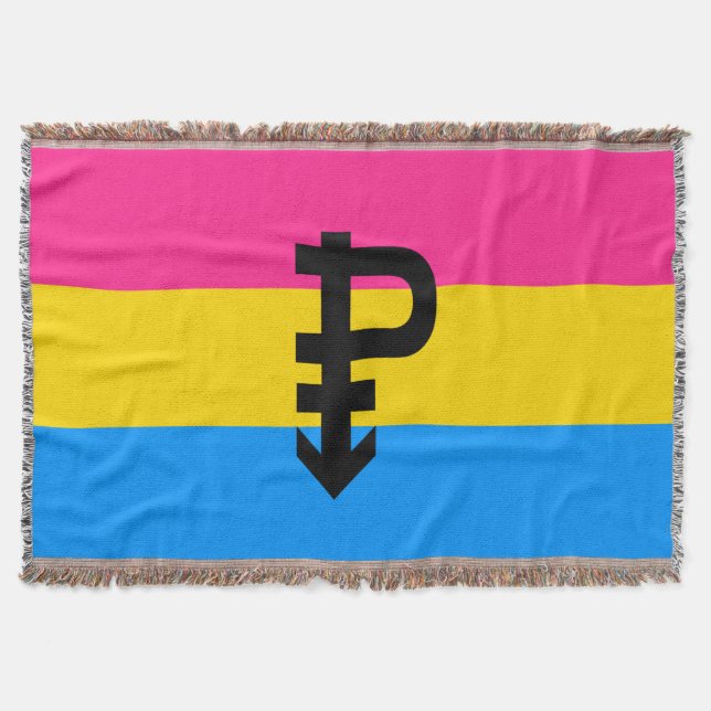 Pansexual Pride Flag Throw Blanket (Front)