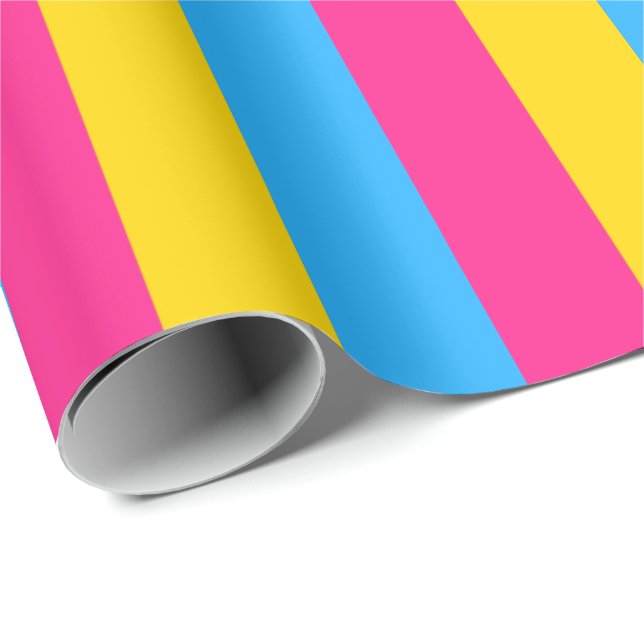 Pansexual Pride Flag Vertical Wrapping Paper (Roll Corner)