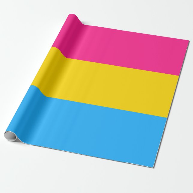 Pansexual Pride Flag Wrapping Paper (Unrolled)