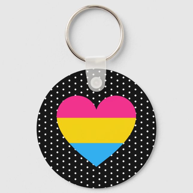 Pansexual Pride Heart Key Ring (Front)