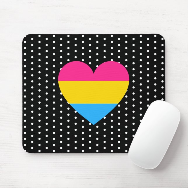 Pansexual Pride Heart Mouse Pad (With Mouse)