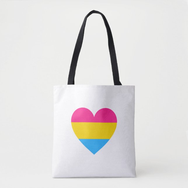 Pansexual Pride Heart Tote Bag (Front)