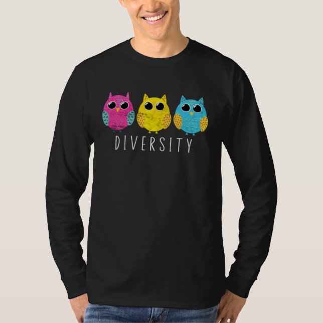 Pansexual Pride Owl Pan LGBTQ T-Shirt (Front)
