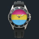 Pansexual Pride (Pan Flag) Watch<br><div class="desc">This design features the Pansexual Pride Flag, which was was designed as a symbol to represent the pansexual community. It is similar to the rainbow LGBT flag, which is used as a symbol for the lesbian, gay, bisexual, transgender and anyone else in the community. The flag is used to increase...</div>