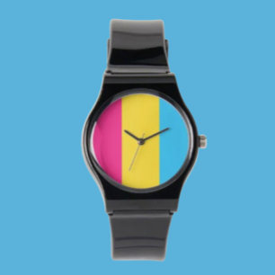 Pansexual Pride Silicone Strap Watch: Bold & Vibra Watch