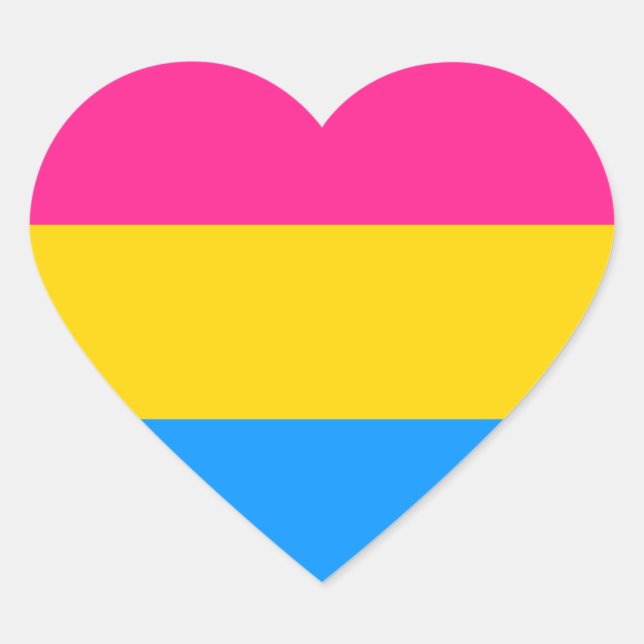Pansexual Pride stickers - hearts (Front)