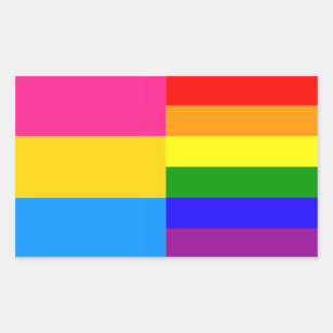 Pansexual/rainbow pride flags sticker