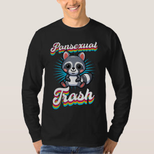 Pansexual Trash Cute Ironic Pansexual Racoon Love T-Shirt