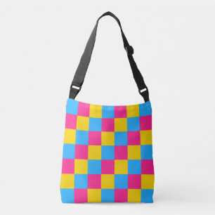 Pansexuality colours chequered pattern crossbody b bag