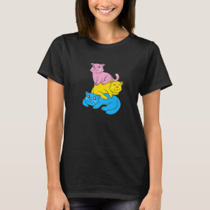 Pansexuality Flag Cats Pan Pride Colour   T-Shirt