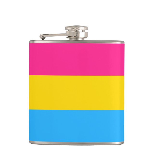 Pansexuality Pride flag Hip Flask (Front)
