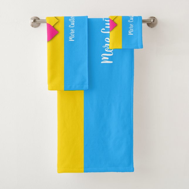 Pansexuality pride flag with text bath towel set (Insitu)