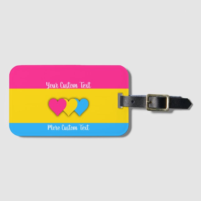Pansexuality pride flag with text luggage tag (Front Horizontal)