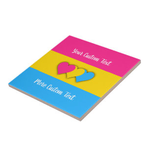 Pansexuality pride flag with text tile