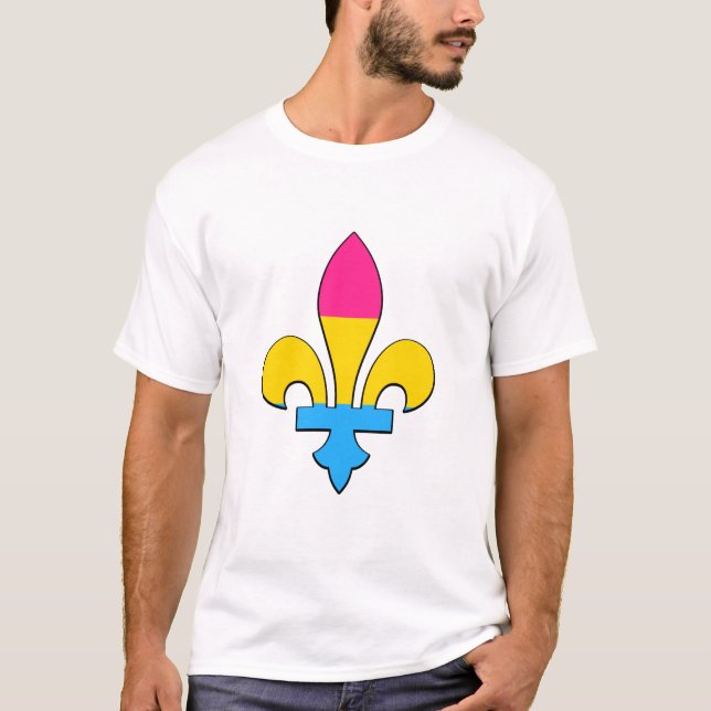 Pansexuality pride fleur-de-lis T-Shirt (Front)