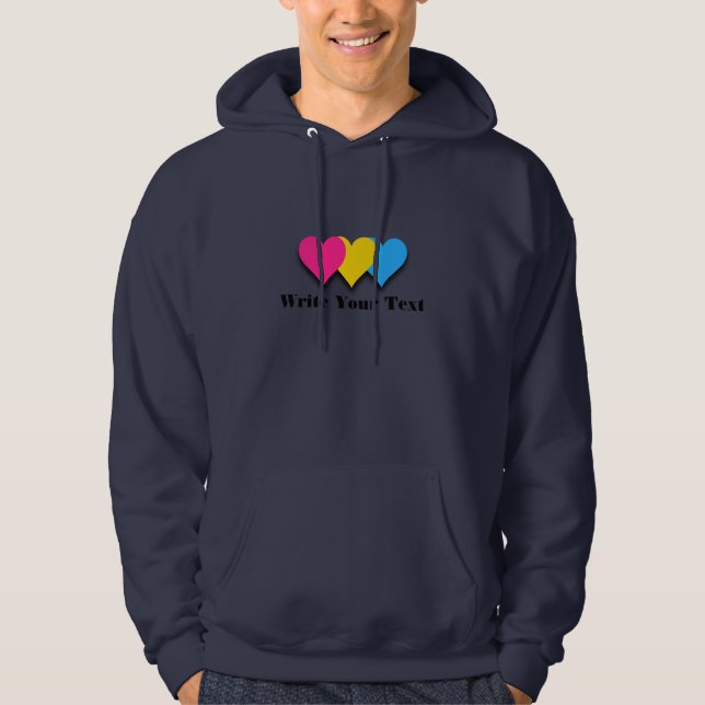 Pansexuality pride hearts Hoodie (Front)