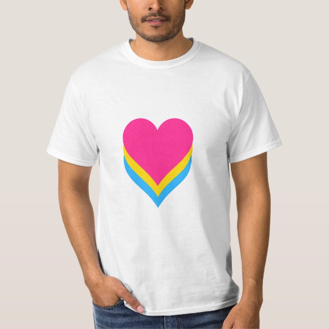Pansexuality pride hearts T-shirt (Front)