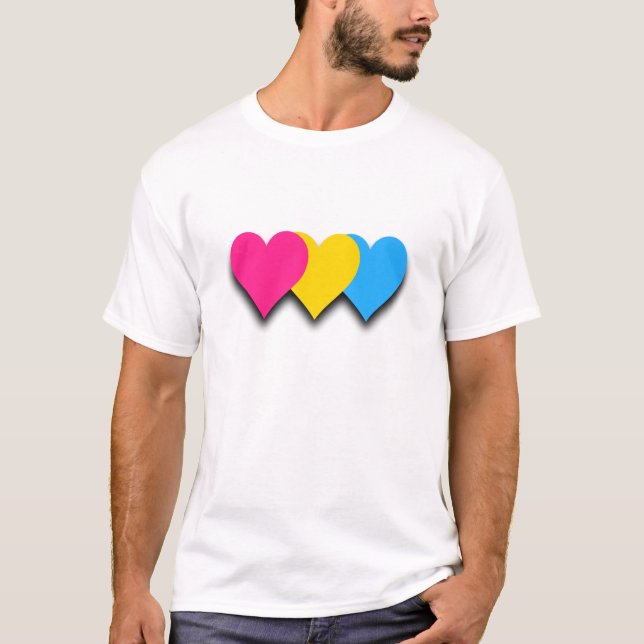 Pansexuality pride hearts T-shirt (Front)