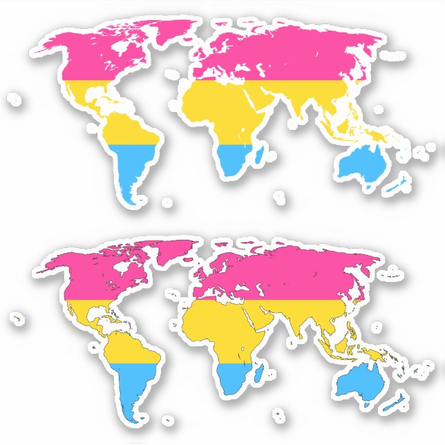 Pansexuality Pride - Map of The World (Front)