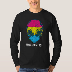 Pansexuals Exist Pan Alien Pride Rainbow Lgbtqia+ T-Shirt