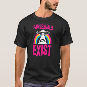 Pansexuals Exist Ufo Alien Abduction Pan Pride Rai T-Shirt