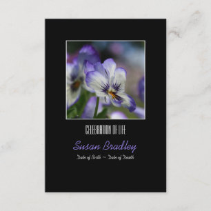 Pansies 3 Celebration of Life Memorial Service Invitation