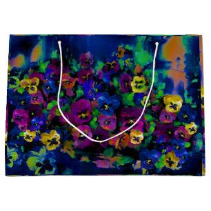 Pansies Abstract 2 Large gift bag
