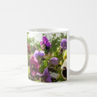 Pansies - abstract art coffee mug