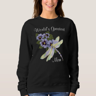 Pansies and Dragonfly Sweatshirt