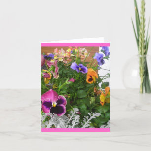 Pansies and snapdragons card