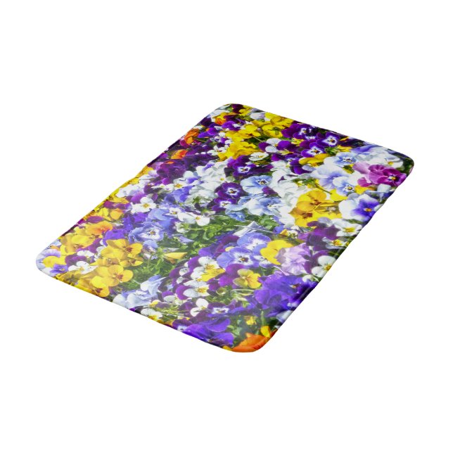 Pansies Bath Mat (Angled)