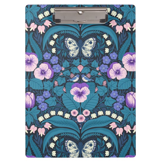 Pansies, birds and butterflies clipboard (Front)