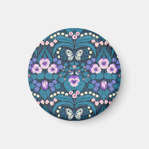 Pansies, birds and butterflies magnet