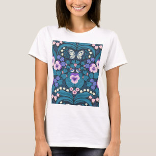 Pansies, birds and butterflies T-Shirt