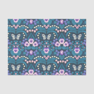 Pansies, birds and butterflies tissue paper