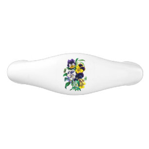 Pansies Bouquet Ceramic Drawer Pull