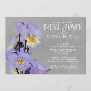 Pansies Bridal Shower Invitations