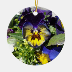 PANSIES! CERAMIC TREE DECORATION