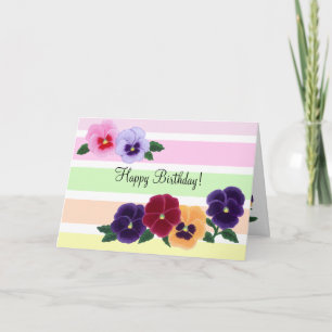 Pansies Floral Birthday Card