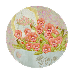 Pansies in a Bowl Cutting Board