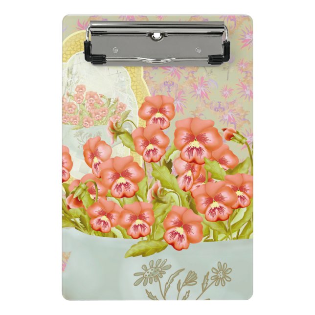 Pansies in a Bowl Mini Clipboard (Front)