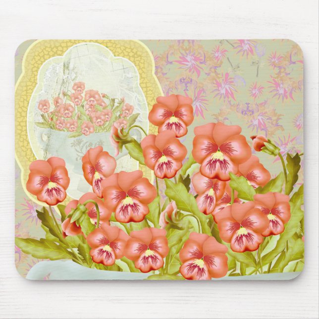 Pansies in a Bowl  Mouse Pad (Front)