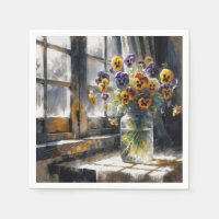 Pansies In a Vintage Glass Jar
