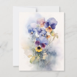 Pansies In Watercolors Holiday Card