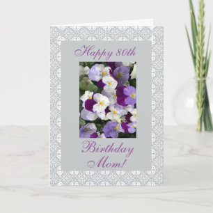 Pansies - Mother's 80th birthday Card
